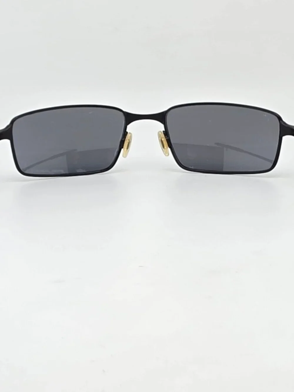 Oakley 12-877 New Square Wire I Black Frame Polarized Black Iridium Sunglasses